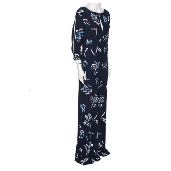 Ralph Lauren Purple Label Navy Blue Embellished Crepe Hollins Jumpsuit Size 8 - Picture 2 of 12